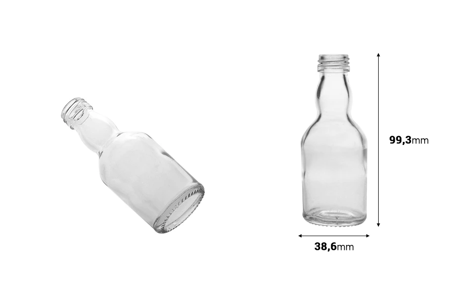 Γυάλινο μπουκαλάκι 50 ml (PP 20) για ποτά Γυάλινο μπουκαλάκι 50 ml (PP 20) για ποτά