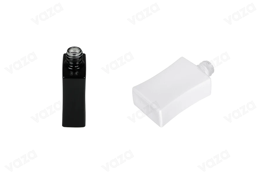 Γυάλινη φιάλη αρωματοποιίας 30 ml ορθογώνια σε μαύρο ή λευκό χρώμα (18/415)	-εικόνα_σύνθεση
