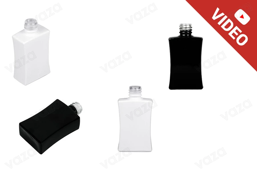 Γυάλινη φιάλη αρωματοποιίας 30 ml ορθογώνια σε μαύρο ή λευκό χρώμα (18/415)	-εικόνα_προϊοντική