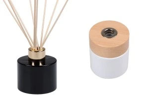 Flacon cylindrique en verre 100 ml pour désodorisant, avec bec verseur PP28-3