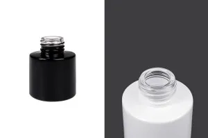 Cylindrical glass bottle 50 ml PP 28 in black or white color for reed diffuser-1