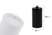 Μπουκάλι αρωμάτων 100 ml στρογγυλό με κλείσιμο ασφαλείας ''Crimp'' 15 mm σε λευκό ή μαύρο χρώμα Μπουκάλι αρωμάτων 100 ml στρογγυλό με κλείσιμο ασφαλείας ''Crimp'' 15 mm σε λευκό ή μαύρο χρώμα