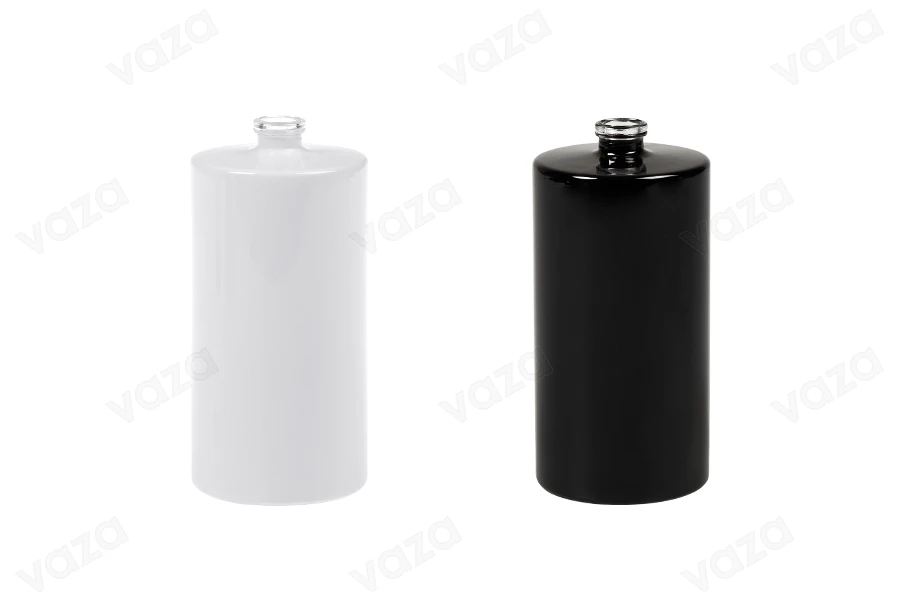 Μπουκάλι αρωμάτων 100 ml στρογγυλό με κλείσιμο ασφαλείας ''Crimp'' 15 mm σε λευκό ή μαύρο χρώμα-εικόνα_σύνθεση
