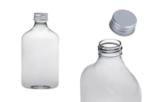 Bottle plastic (PET) 350 ml in clear color with cap for milk, juice, beverages - 6 pcs-1