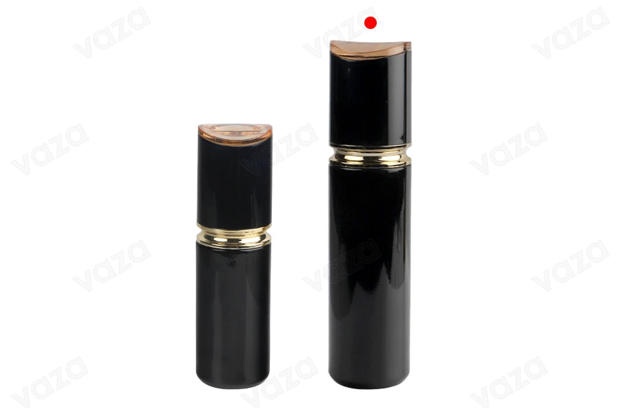 Luxuriöse 100-ml-Glasflasche in Schwarz mit Cremepumpe und Acrylverschluss-bildgruppe