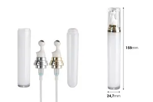 Acrylic bottle 20 ml in cylindrical shape for cosmetic use with roll on and cap-2