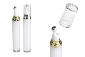 Acrylic bottle 20 ml in cylindrical shape for cosmetic use with roll on and cap-1