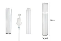 Μπουκαλάκι ακρυλικό 20 ml για καλλυντική χρήση σε λευκό ιριδίζον χρώμα με αντλία roll-on και καπάκι