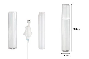Acrylic bottle 20 ml for cosmetic use in white iridescent color with roll-on and cap-2