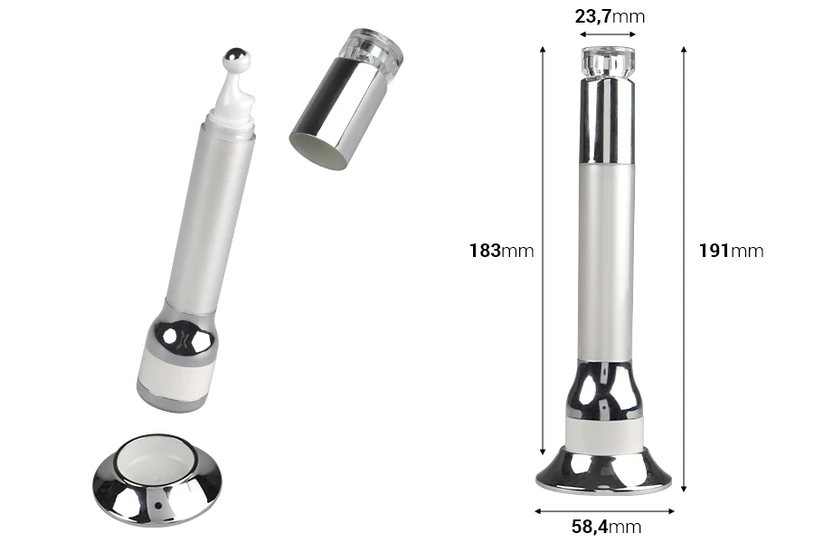 Μπουκαλάκι ακρυλικό λευκό 15 ml με roll on αντλία για serum και λειτουργία δόνησης μέσω αφής Μπουκαλάκι ακρυλικό λευκό 15 ml με roll on αντλία για serum και λειτουργία δόνησης μέσω αφής