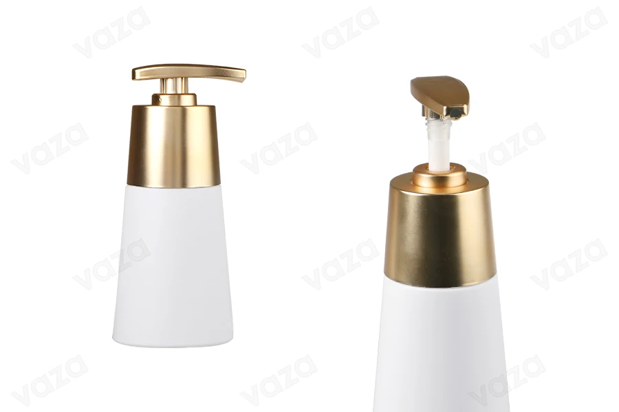 Flacon en plastique PET 200 ml blanc mat avec pompe dorée mate Flacon en plastique PET 200 ml blanc mat avec pompe dorée mate-εικόνα_προϊοντική