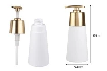 Πλαστικό PET μπουκάλι 300 ml λευκό ματ με χρυσή ματ αντλία Πλαστικό PET μπουκάλι 300 ml λευκό ματ με χρυσή ματ αντλία