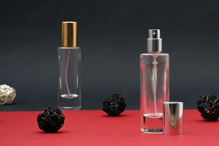 Parfümflasche 30ml transparent mit Spray und Aluminiumdeckel-bildgruppe