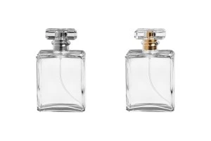 Bottiglia di profumo in vetro da 100 ml trasparente con spray e tappo-3