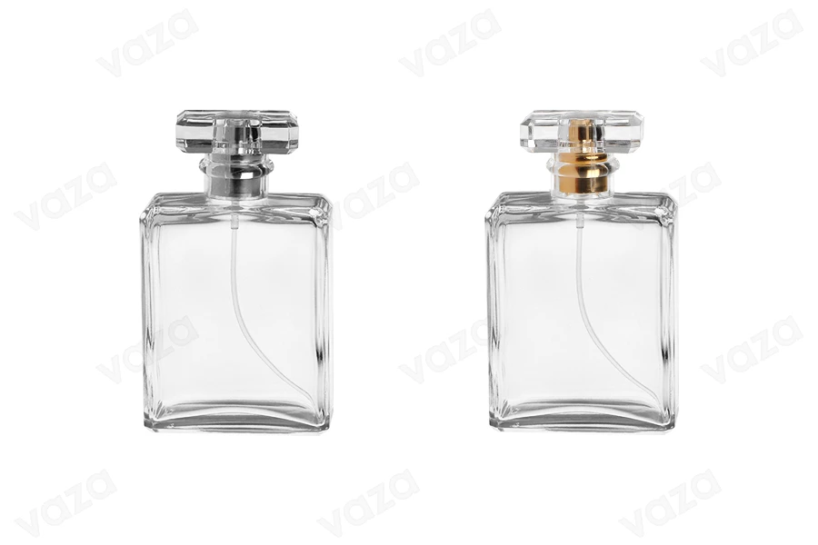 Shishe parfumi prej qelqi 100 ml transparente me sprej dhe kapak Shishe parfumi prej qelqi 100 ml transparente me sprej dhe kapak-imazh_grup