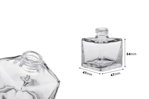 Square 50ml glass diffuser bottle without sticks-2