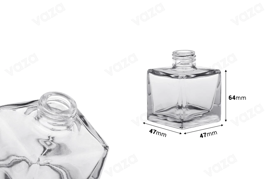 Μπουκαλάκι γυάλινο 50 ml κατάλληλο για αρωματικό χώρου - χωρίς sticks Μπουκαλάκι γυάλινο 50 ml κατάλληλο για αρωματικό χώρου - χωρίς sticks-εικόνα_διαστάσεις