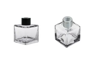 Square 50ml glass diffuser bottle without sticks-3