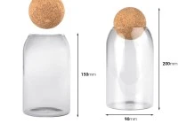 Γυάλινο δοχείο 800 ml διάφανο με φυσικό φελλό σε σφαιρικό σχήμα Γυάλινο δοχείο 800 ml διάφανο με φυσικό φελλό σε σφαιρικό σχήμα