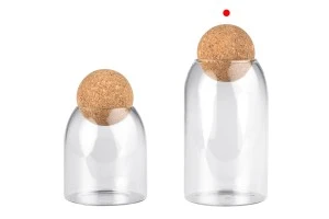 800 ml transparentes Glasgefäß mit Naturkorken in Kugelform-6