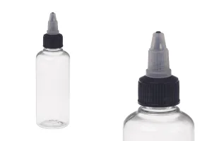 100ml pen shape PET dropper with black unicorn twist off cap for e-cigarettes - available in a package with 50 pcs-2