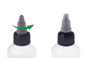 100ml pen shape PET dropper with black unicorn twist off cap for e-cigarettes - available in a package with 50 pcs-5