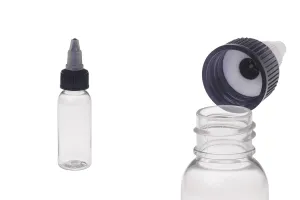 Bouteille PET de 30 ml avec bouchon unicorn noir pour cigarette électronique - 50 pcs-1