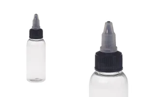 Bouteille PET de 50 ml avec bouchon unicorn noir pour cigarette électronique - 50 pcs-2