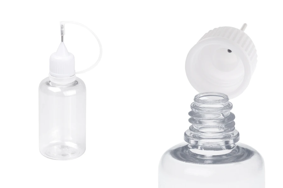 Μπουκαλάκι PET 30 ml με άσπρο καπάκι και βελόνα για ηλεκτρονικό τσιγάρο - 50 τμχ Μπουκαλάκι PET 30 ml με άσπρο καπάκι και βελόνα για ηλεκτρονικό τσιγάρο - 50 τμχ