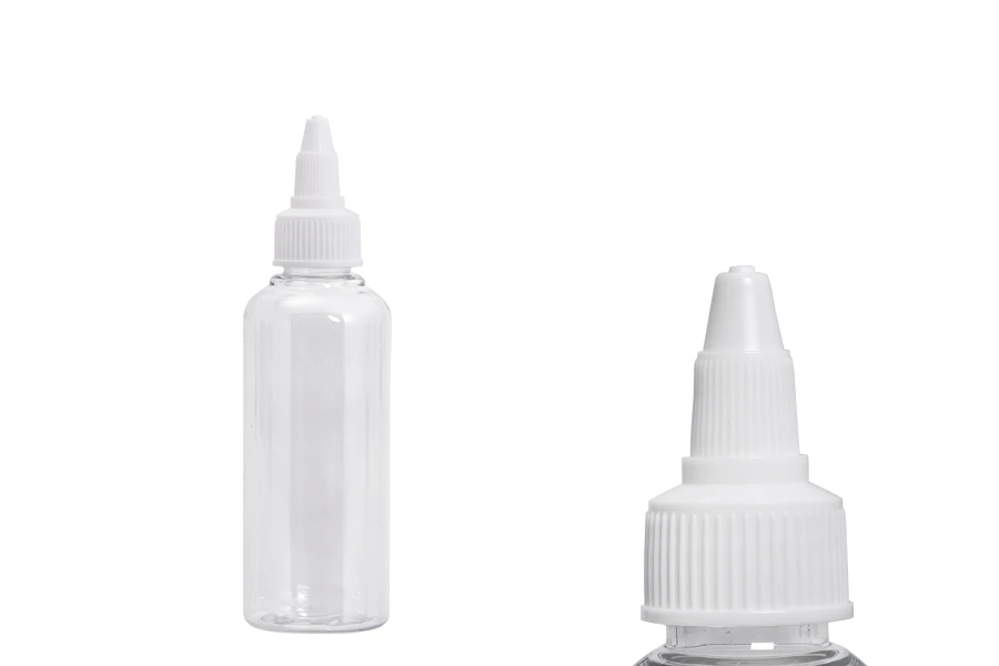 PET-Flasche 100 ml transparent mit weißem twist up Deckel für E- Liquids 50 Stücke PET-Flasche 100 ml transparent mit weißem twist up Deckel für E- Liquids 50 Stücke