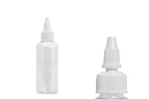 PET-Flasche 100 ml transparent mit weißem twist up Deckel für E- Liquids 50 Stücke PET-Flasche 100 ml transparent mit weißem twist up Deckel für E- Liquids 50 Stücke