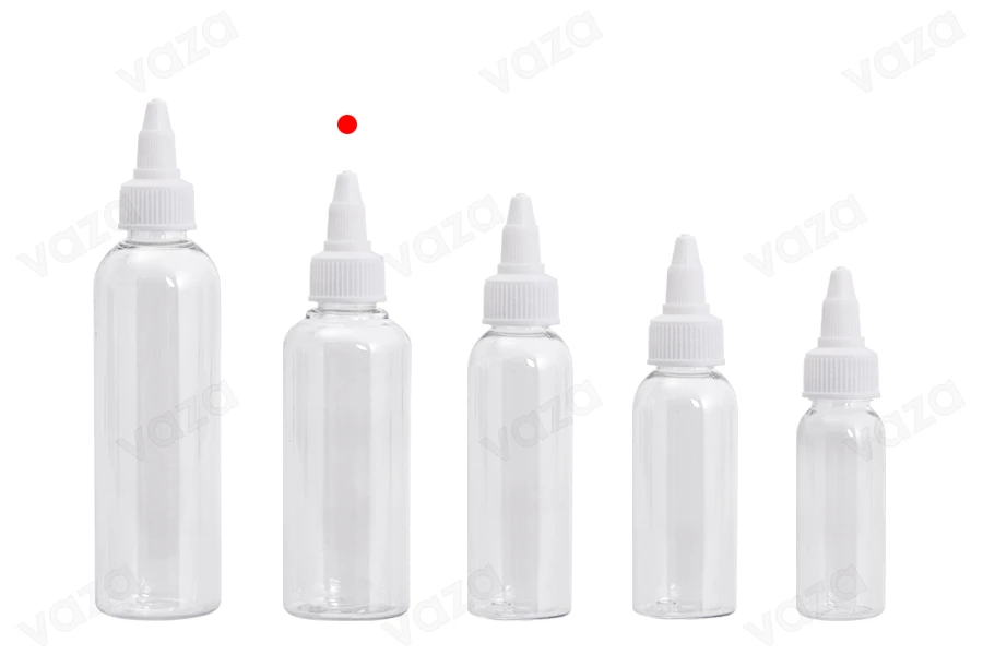 Μπουκαλάκι PET 100 ml διάφανο με λευκό twist up καπάκι unicorn - 50 τμχ-εικόνα_σύνθεση