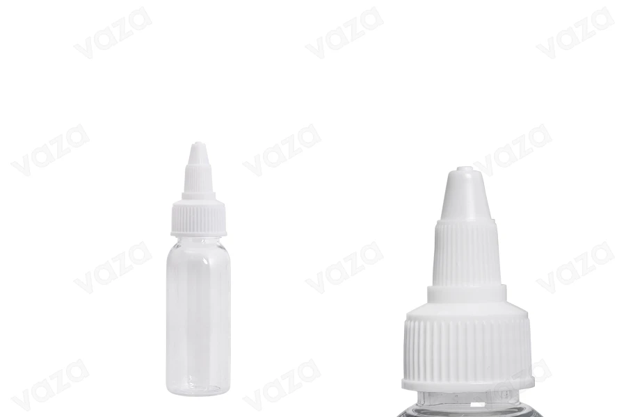 Μπουκαλάκι PET 30 ml διάφανο με λευκό twist up καπάκι unicorn για ηλεκτρονικό τσιγάρο - 50 τμχ-εικόνα_προϊοντική