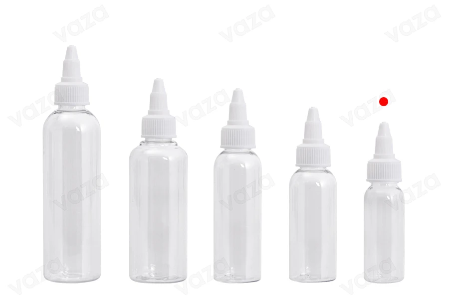Μπουκαλάκι PET 30 ml διάφανο με λευκό twist up καπάκι unicorn για ηλεκτρονικό τσιγάρο - 50 τμχ-εικόνα_σύνθεση