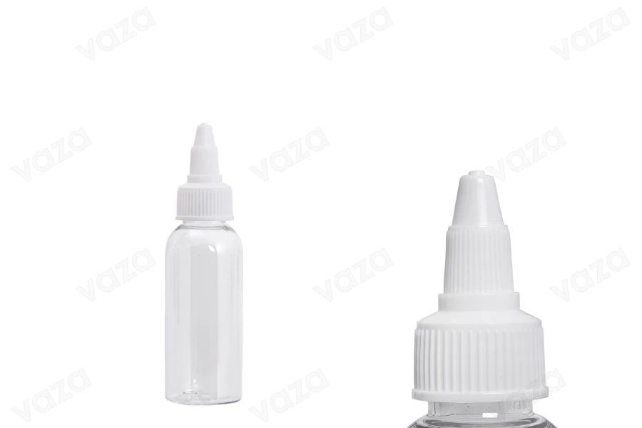 Μπουκαλάκι PET 50 ml διάφανο με λευκό twist up καπάκι unicorn για ηλεκτρονικό τσιγάρο - 50 τμχ-εικόνα_προϊοντική