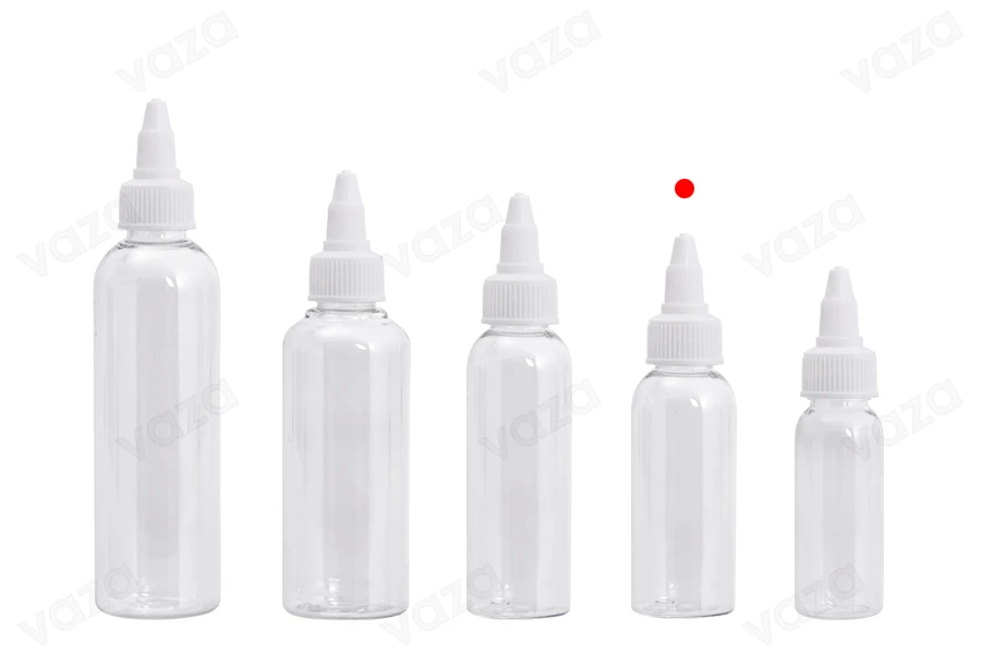 Μπουκαλάκι PET 50 ml διάφανο με λευκό twist up καπάκι unicorn για ηλεκτρονικό τσιγάρο - 50 τμχ-εικόνα_σύνθεση