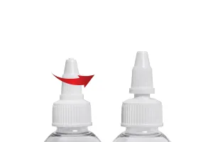 Bouteille transparente PET de 60 ml avec bouchon torsadé unicron blanc pour cigarette électronique - 50 pcs-5