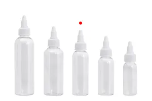 Bouteille transparente PET de 60 ml avec bouchon torsadé unicron blanc pour cigarette électronique - 50 pcs-7