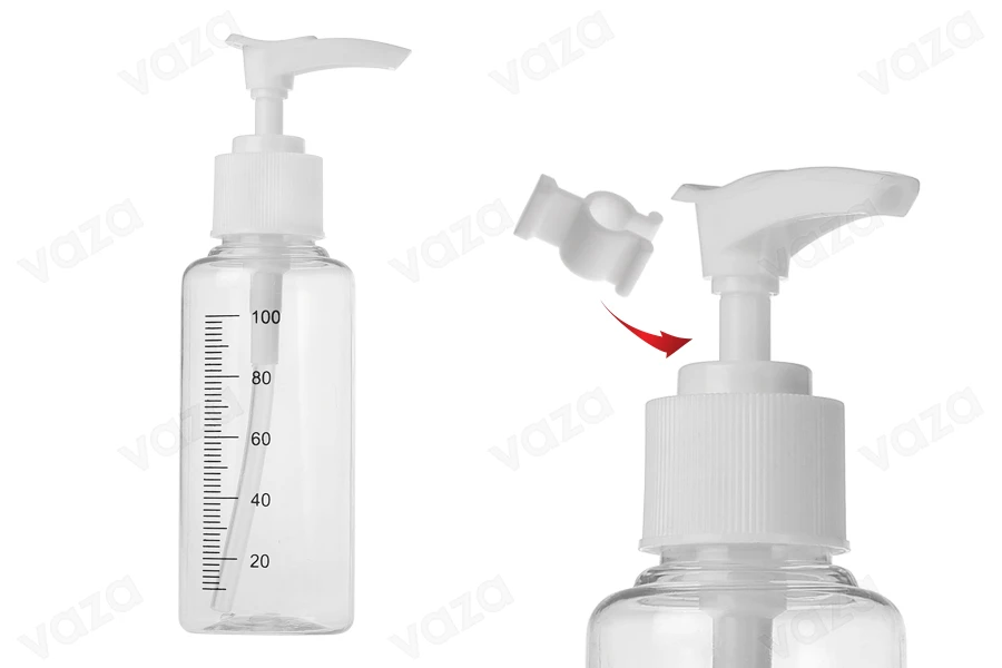 Μπουκαλάκια πλαστικά 100 ml για σαμπουάν - 24 τμχ Μπουκαλάκια πλαστικά 100 ml για σαμπουάν - 24 τμχ-εικόνα_διαστάσεις