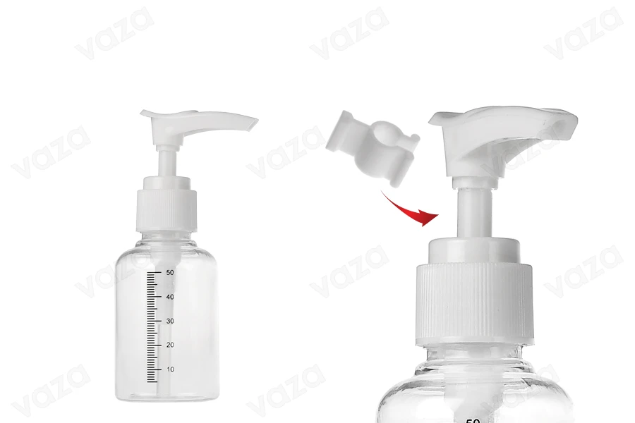 Μπουκαλάκια πλαστικά 50 ml για σαμπουάν - 24 τμχ Μπουκαλάκια πλαστικά 50 ml για σαμπουάν - 24 τμχ-εικόνα_διαστάσεις
