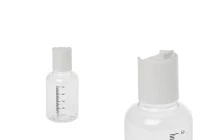 Μπουκαλάκι 50 ml πλαστικό, διάφανο με διαβάθμιση και λευκό καπάκι disk top - 24 τμχ Μπουκαλάκι 50 ml πλαστικό, διάφανο με διαβάθμιση και λευκό καπάκι disk top - 24 τμχ