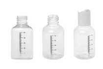 Μπουκαλάκι 50 ml πλαστικό, διάφανο με διαβάθμιση και λευκό καπάκι disk top - 24 τμχ Μπουκαλάκι 50 ml πλαστικό, διάφανο με διαβάθμιση και λευκό καπάκι disk top - 24 τμχ