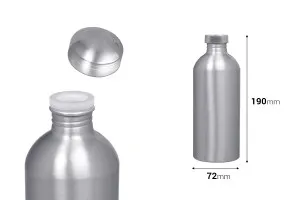 500ml Aluminiumflasche zur Aufbewahrung von Essenzen, Parfums und alkoholischen Lösungen mit Schraubverschluss und Aluminiumdeckel-2