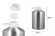 Bottiglia in alluminio da 5000 ml con tappo di sicurezza per essenze, profumi e soluzioni alcoliche