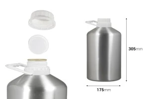 Bouteille en aluminium de 5000 ml pour le stockage d'essences, de parfums et de solutions alcoolisées avec couvercle de sécurité-2
