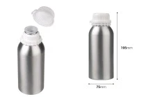 500ml aluminum bottle for storing essences, perfumes and alcohol solutions with white plastic safety cap and plug