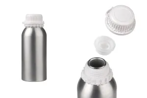 500ml aluminum bottle for storing essences, perfumes and alcohol solutions with white plastic safety cap and plug-1