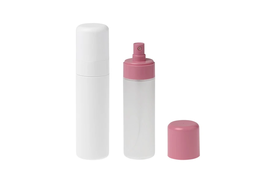 Bottiglia in plastica da 125 ml con spray per sostanze oleose leggere e tappo a vite Bottiglia in plastica da 125 ml con spray per sostanze oleose leggere e tappo a vite