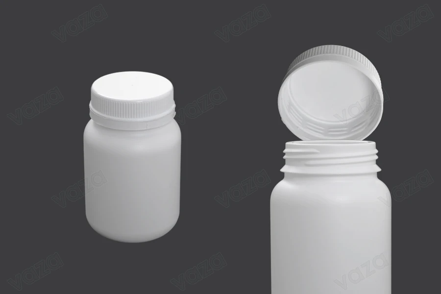 Μπουκαλάκι 200 ml πλαστικό με λευκό καπάκι για φαρμακευτικά σκευάσματα - 12 τμχ-εικόνα_διαστάσεις