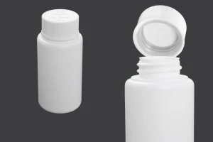 Bottiglietta di plastica da 80 ml per prodotti farmaceutici con tappo a sicurezza.-2